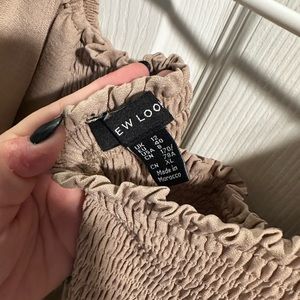 Asks cream smocked midi dress